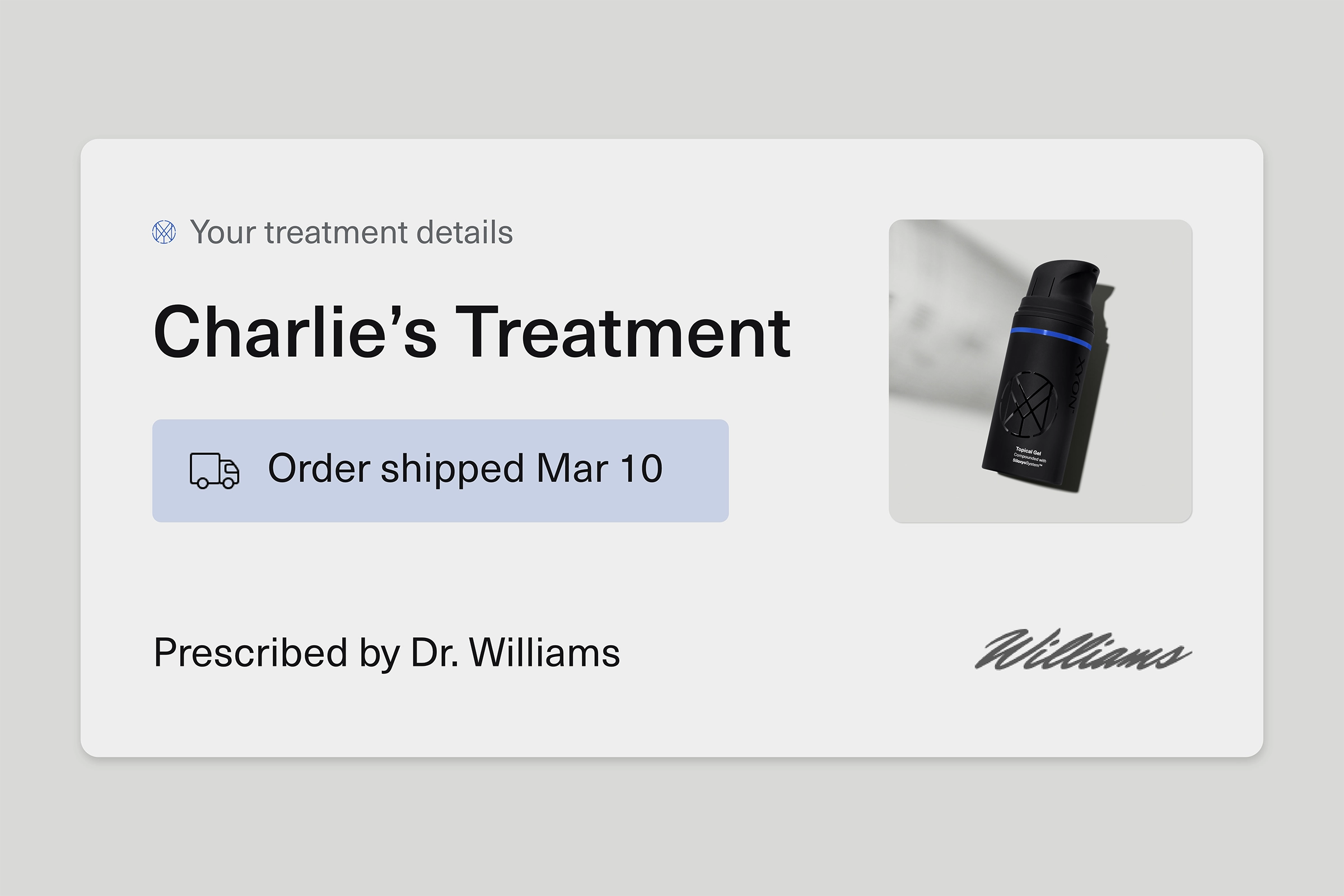 XYON treatment plan for hair loss on user's phone