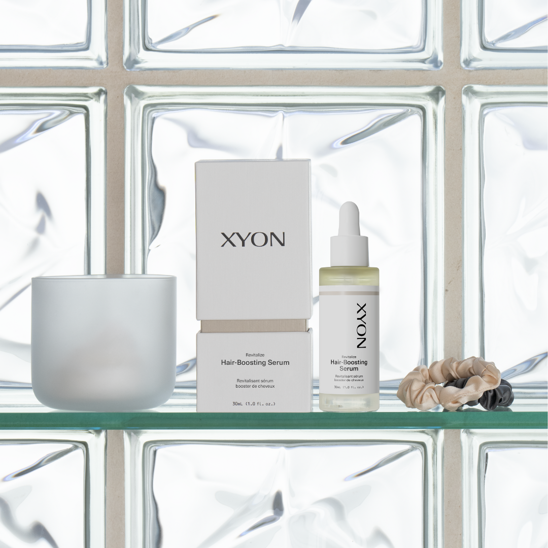 xyon hair serum in box with bottle